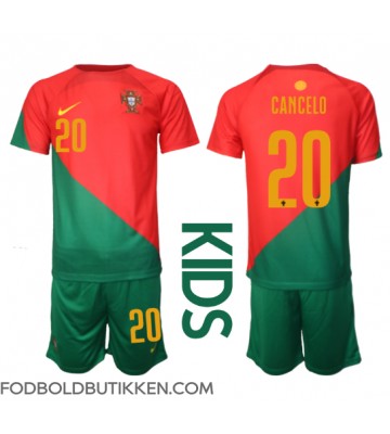 Portugal Joao Cancelo #20 Hjemmebanetrøje Børn VM 2022 Kortærmet (+ Korte bukser)